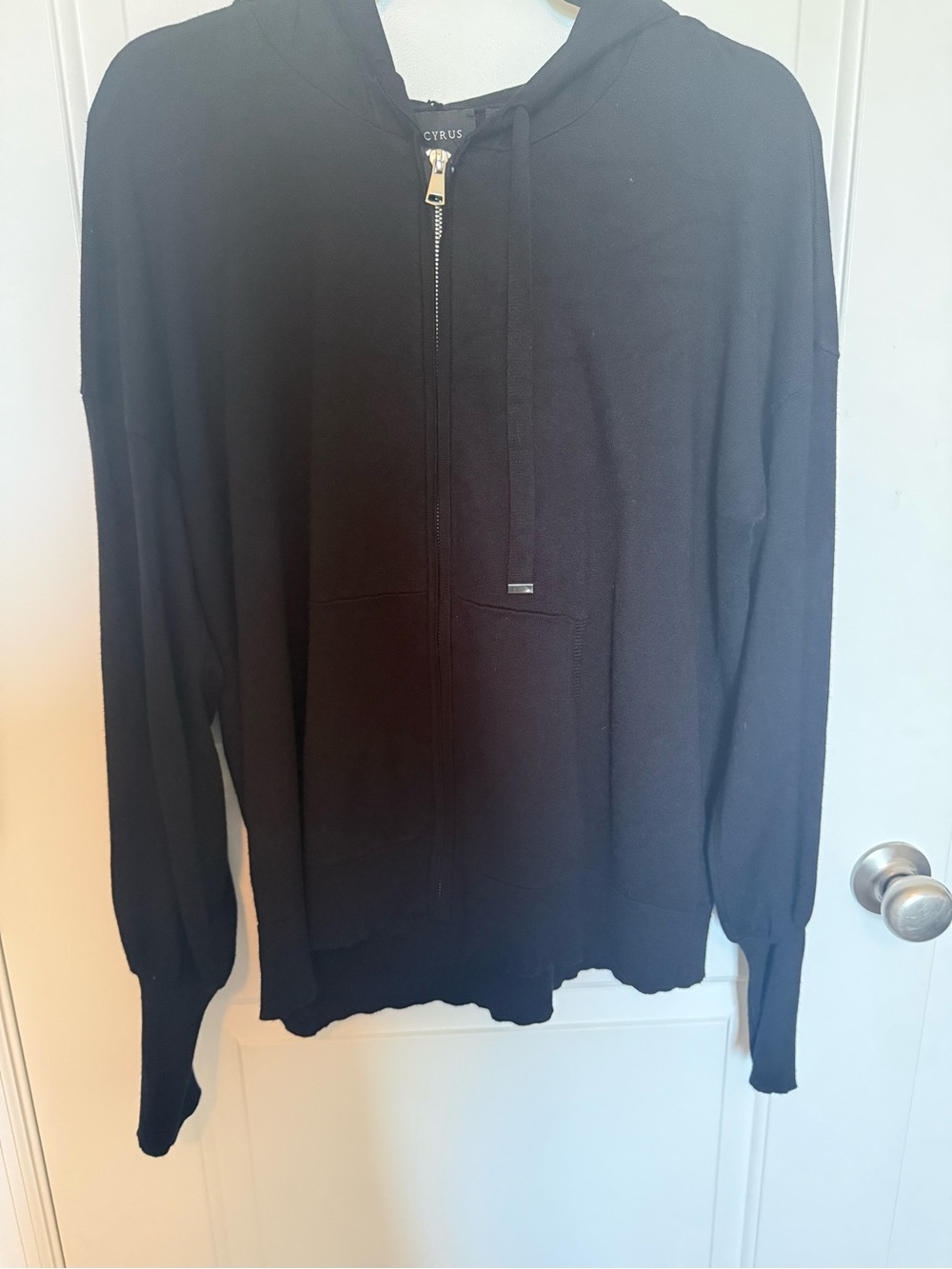 Cyrus Black Full-Zip Hoodie Cardigan